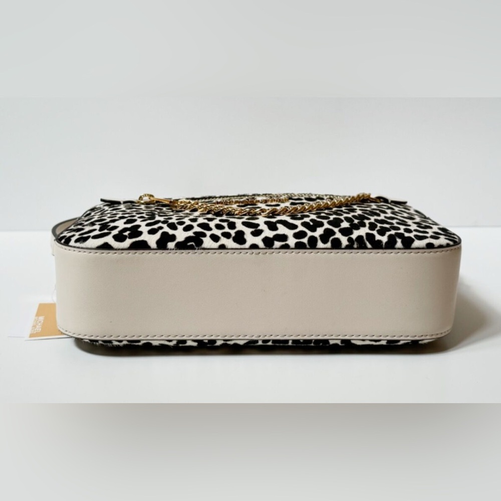 MICHAEL KORS JET SET ITEM CHAIN CROSSBODY BAG LIGHT CREAM MULTI CALF HAIR    NWT - Picture 3 of 16